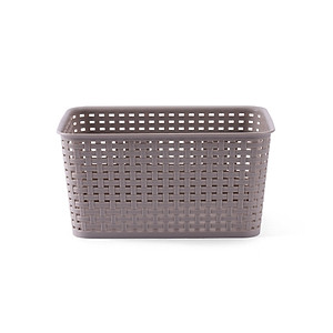 Giỏ nhựa mây tre đan đựng đồ có nắp đậy, giỏ đựng đồ đa năng, rổ nhựa (28.5*20*13.8cm). Phân phối bởi Cobi Home.
