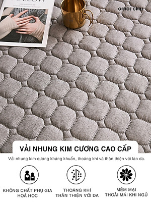 Chiếu Đệm Ngủ Văn Phòng OFFICE CHILL Tấm Đệm Lót Ngủ Chần Bông Microfiber Kháng Khuẩn Thoáng Khí Xếp Gọn