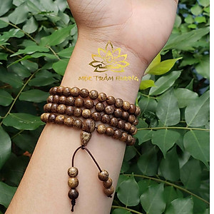  Tặng HộpVòng Tay Chuỗi Tràng Hạt 108 6mm Trầm Tốc Việt - Trầm Hương Tự Nhiên