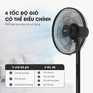 Quạt điện, quạt cây có điều khiển LEBENLANG LBL1864, chế độ hẹn giờ, công suất 60w, bảo hành 2 năm – hàng chính hãng