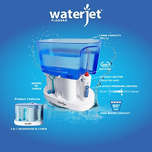 Máy tăm nước gia đình Waterjet Classic (5 đầu tăm, dùng được cho người niềng răng, có đầu cạo lưỡi) - Bảo hành 12 tháng