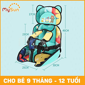 Ghế đai ngồi xe Ô TÔ trẻ em an toàn có gối đỡ cổ, ôm hông cho bé trai, gái 1 2 3 4 5 6 7 8 tuổi