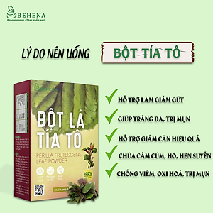 Bột tía tô nguyên chất Behena sấy lạnh công nghệ Nhật Bản giải độc gan hộp 50g