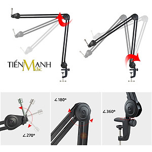 Chân Micro Kẹp Bàn Arm DRMIC NB46 (Chuyên Nghiệp) - Giá đỡ đế Mic Stand Dr.MIC NB-46 Microphone Thu Âm LiveStream Hàng Chính Hãng - Kèm Móng Gẩy DreamMaker
