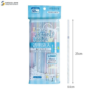 Set 50 Ống Hút Flexible Straw Dài 25cm Không Mùi Nhiều Màu Sắc