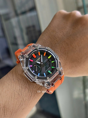 Đồng Hồ Nam Dây Nhựa Casio G-Shock GA-2100FR-3A AP Custom Skeleton Orange x Rainbow Royal Oak (Special)