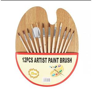 Màu nước Acrylic dạng tuýp 12ml Deli  5/12/24 màu-Tặng kèm pallete gỗ pha màu