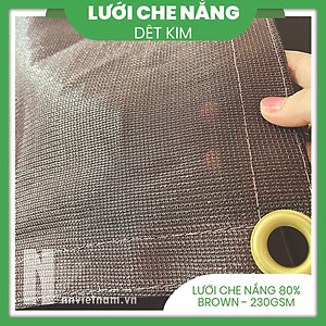 Lưới che nắng 80% may viền khuy sẵn - Màu Nâu (Nhiều kích thước)