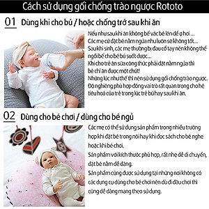 Gối chống trào ngược Rototo bebe nhập khẩu chất liệu cotton mềm mại khắc phục tình trạng trào ngược sơ sinh