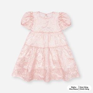 Đầm xòe công chúa bé gái dự tiệc Bigfox Miss Meow size đại mùa hè tay phồng vải tơ organza cỡ trẻ em 3-11 tuổi 30kg 35kg