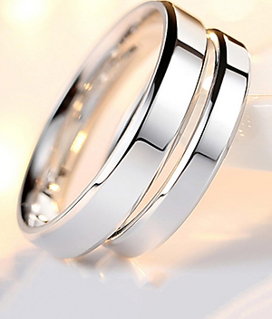 Nhẫn cặp trơn màu bạc NC124 - Size 7