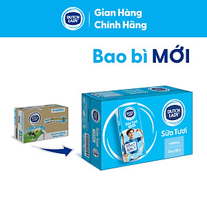 Thùng 48 Hộp Sữa Tươi Tiệt Trùng Dutch Lady Cô Gái Hà Lan ít đường 180ml
