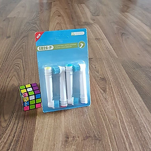 Cho máy Oral B Braun, bộ 4 Đầu Bàn Chải đánh răng điện thay thế MIHOCO EB28-P New Sensitive, làm sạch răng, cho nướu nhạy cảm, BỊ VIÊM