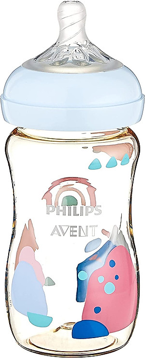 Philips Avent Bình sữa PPSU thiết kế tự nhiên 260ml cho trẻ từ 1 tháng tuổi SCF582/10