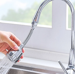 Đầu gắn vòi nước rửa chén KG16, xoay 360 tăng áp tiết kiệm nước phù hợp được tất cả các vòi, chất liệu inox