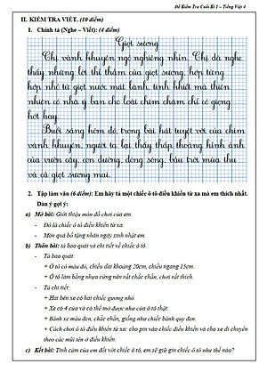 Đề Kiểm Tra Tiếng Việt 4 - Tập 1