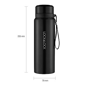 Bình Giữ Nhiệt 800ml Lock&Lock Vacuum Bottle LHC6180 - Hàng Chính Hãng, Bằng Thép Không Gỉ, Có Lưới Lọc Trà Bằng Inox, Mức Giữ Nhiệt Vượt Trội Tặng Kèm Ống Hút Inox