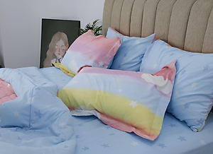 Bộ drap, áo gối Kèm mền chần Stefani chất Cotton nhung mềm mịn mát - màu sắc trẻ trung đủ kích thước mẫu mới 2024