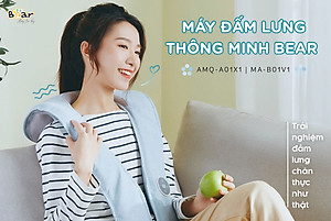 Máy Massage Cổ Vai Gáy, Máy Đấm Lưng Bear AMQ-A01X1 Gồm 4 Kỹ Thuật Đấm Lưng Gồm 16 Cường Độ Massage Như Người Thật - Hàng Chính Hãng