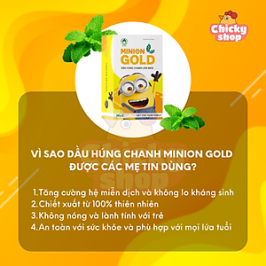 Dầu húng chanh lên men Minion gold 30ml tăng đề kháng, giảm ho, khò khè