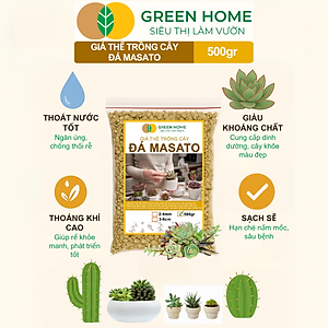 Đá Khoáng Masato GreenHome, Bao 500gr, Loại Cao Cấp, Sạch Bụi, Không Vụn, Rải Mặt, Kích Rễ, Giúp Sen Đá Lên Màu Nhanh