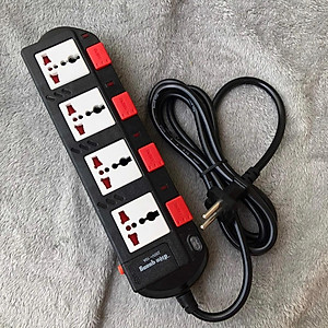 Ổ cắm điện Điện Quang cao cấp 4 lỗ 3 chấu - 4 công tắc riêng - dây dài 2m/5m ĐQ ESK SM740SL Chịu tải cao 2500W