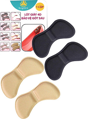 Bộ 2 cặp lót giày 4D bảo vệ gót chân và chống tuột gót giày (loại bầu) - buybox - BBPK54