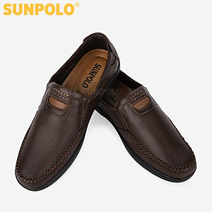 Giày Lười Nam Da Bò SUNPOLO SU4010 (Đen, Nâu)