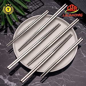 Set 5 Đôi Đũa Inox 304 Cao Cấp Phong Cách Hàn Quốc - Hàng Chính Hãng