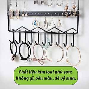 Giá Treo Trang Sức Hình Móc Áo Đa Năng- Kệ Treo Khuyên Tai, Vòng Tay, Dây Chuyền Gắn Tường+ Kèm Móc Dán