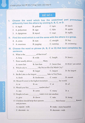 Chinh Phục Bộ Đề Thi Tiếng Anh Vào Lớp 6 (Tái Bản 2022)