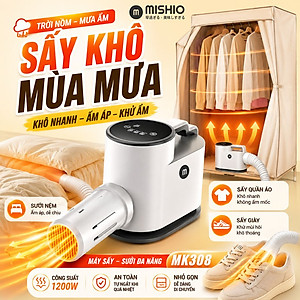 Máy Sấy Quần Áo, Chăn Nệm, Giày Mishio MK308 có chức năng diệt khuẩn UV - Hàng chính hãng