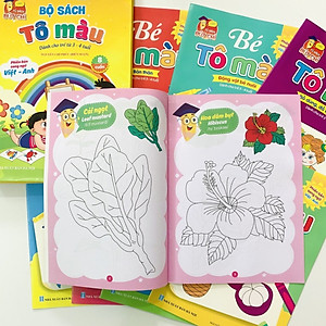 Túi tô màu song ngữ Anh Việt - Tô màu sáng tạo cho trẻ 3 - 4 tuổi - Tặng kèm bộ sáp 12 màu
