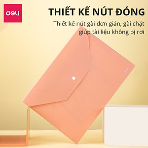 Túi file đựng tài liệu A4 Deli nhiều màu, clear bag bìa đựng tài liệu lưu trữ hồ sơ giấy tờ