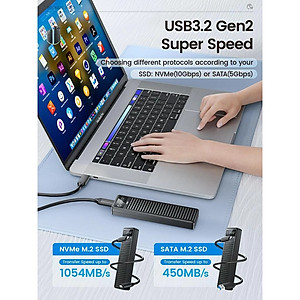 Box NVME Orico PDDM2C3-G2 hỗ trợ m2 NVME PCIe Gen3x4 / Gen4x4 Type C tốc độ 10Gbps – Hàng Chính Hãng