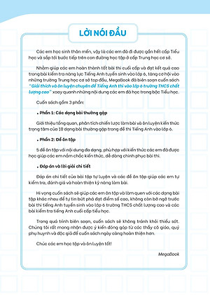 Giải Thích Và Ôn Luyện Chuyên Đề Tiếng Anh Thi Vào Lớp 6 Trường THCS Chất Lượng Cao - MEGA