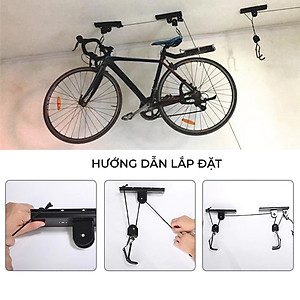 Bộ Móc Treo Xe Đạp Giúp Nâng Xe Đạp/ Vật Dụng Treo Lên Trần Nhà Gọn Gàng Với Móc Dây Ròng Rọc Polly Mai Lee