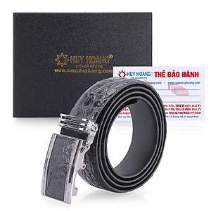 Dây nịt nam da cá sấu Huy Hoàng gai bụng 3,5P màu đen, nâu đất, vàng bò, nâu đỏ HT4201-02-03-40