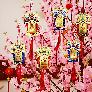 Bộ 6 Dây Treo Đầu Lân Trang Trí Tết - YD009