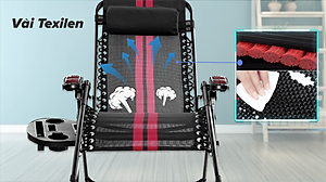 Ghế xếp thư giãn cao cấp kèm đệm Kachi MK232 - Ghế xếp thông minh văn phòng - Trọng tải 300kg