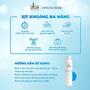 Xịt Khoáng ALBA SKINCARE Chống Lão Hóa Và Dưỡng Ẩm Cho Da 300ML