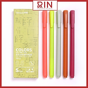Bộ bút Gel nhiều màu/ Bộ bút mực nhiều màu ngòi 0.5mm – Bộ 5 cây
