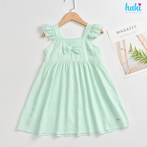 Đầm bé gái cổ vuông tay cánh tiên HAKI, váy bé gái, đầm mùa hè cho bé gái, váy hè, đầm thiết kế cho bé HK525 (10-27kg)