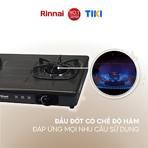 Bếp gas dương Rinnai RV-715Slim(G) mặt bếp men và kiềng bếp men - Hàng chính hãng.