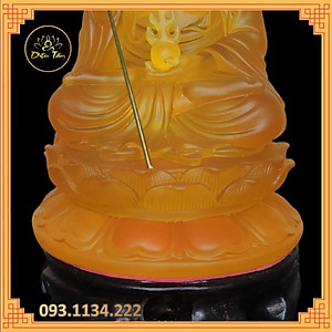 Tượng địa tạng vương bồ tát – tượng phật Địa Tạng lưu ly màu vàng cao 21cm đồ thờ cúng phong thủy shop Diệu Tâm