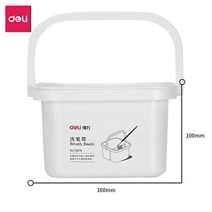 Xô rửa cọ vẽ 2 ngăn bằng nhựa Deli - Kèm nắp - 1 chiếc - 73874