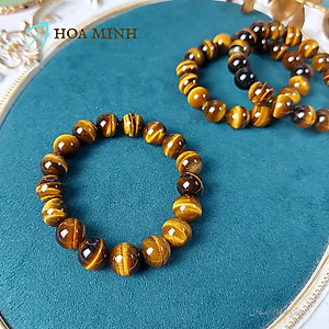 Vòng tay phong thủy đá Mắt Hổ Vàng Nâu/đen size 12 li loại 5A vip, phong thủy mệnh Thổ Kim