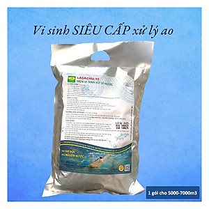 Combo 2 gói Men vi sinh xử lý nước ao hồ Cá Tôm - LASACHU. Làm trong nước, sạch nhớt đáy. Khử mùi hôi, tiêu khí độc (NH3, N, NO2, H2S). Ức chế vi khuẩn gây hại. HSD: 2 năm