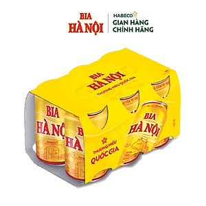 Lốc 6 lon Bia Hà Nội (330ml/lon)