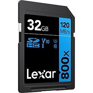 Thẻ nhớ máy ảnh/ máy quay phim Lexar 32GB/ 64GB 800x UHS-I SDHC V10, tốc độ đọc 120MB/s - HÀNG CHÍNH HÃNG